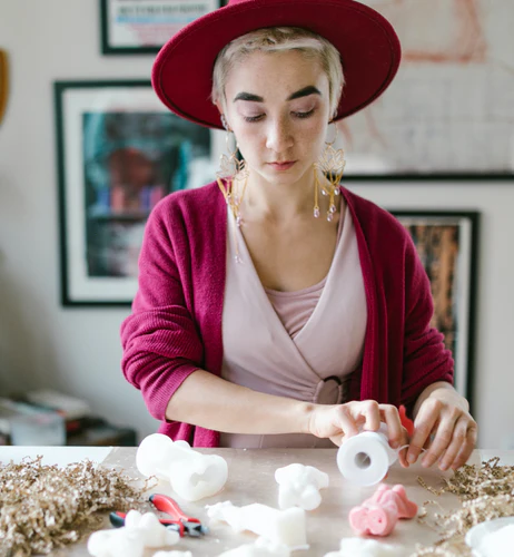 Woman crafting